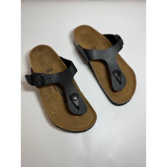 Birkenstock Gizeh Birko-Flor Sandals Black Kids Size US C 12 EU 30 Girls NARROW - Picture 11 of 11